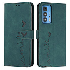 Funda de Cuero Cartera con Soporte Carcasa Y03X para Motorola Moto Edge 20 Pro 5G Verde