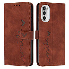 Funda de Cuero Cartera con Soporte Carcasa Y03X para Motorola Moto Edge (2022) 5G Marron