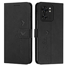 Funda de Cuero Cartera con Soporte Carcasa Y03X para Motorola Moto Edge (2023) 5G Negro