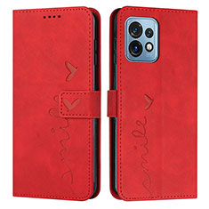 Funda de Cuero Cartera con Soporte Carcasa Y03X para Motorola Moto Edge 40 Pro 5G Rojo