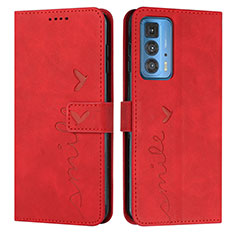 Funda de Cuero Cartera con Soporte Carcasa Y03X para Motorola Moto Edge S Pro 5G Rojo