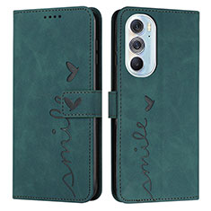 Funda de Cuero Cartera con Soporte Carcasa Y03X para Motorola Moto Edge X30 5G Verde