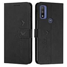 Funda de Cuero Cartera con Soporte Carcasa Y03X para Motorola Moto G Pure Negro