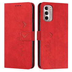 Funda de Cuero Cartera con Soporte Carcasa Y03X para Motorola Moto G Stylus (2022) 4G Rojo