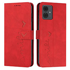 Funda de Cuero Cartera con Soporte Carcasa Y03X para Motorola Moto G14 Rojo