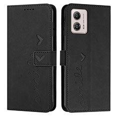 Funda de Cuero Cartera con Soporte Carcasa Y03X para Motorola Moto G53j 5G Negro