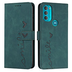 Funda de Cuero Cartera con Soporte Carcasa Y03X para Motorola Moto G71 5G Verde