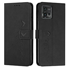 Funda de Cuero Cartera con Soporte Carcasa Y03X para Motorola Moto G72 Negro