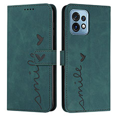 Funda de Cuero Cartera con Soporte Carcasa Y03X para Motorola Moto X40 5G Verde