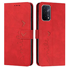 Funda de Cuero Cartera con Soporte Carcasa Y03X para OnePlus Nord N200 5G Rojo