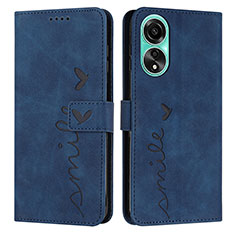 Funda de Cuero Cartera con Soporte Carcasa Y03X para Oppo A18 Azul