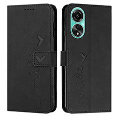 Funda de Cuero Cartera con Soporte Carcasa Y03X para Oppo A38 Negro