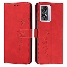 Funda de Cuero Cartera con Soporte Carcasa Y03X para Oppo A56S 5G Rojo