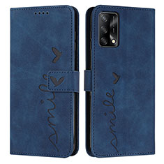 Funda de Cuero Cartera con Soporte Carcasa Y03X para Oppo A74 4G Azul