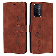 Funda de Cuero Cartera con Soporte Carcasa Y03X para Oppo A93 5G Marron