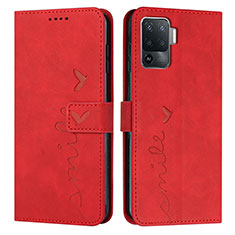 Funda de Cuero Cartera con Soporte Carcasa Y03X para Oppo A94 4G Rojo