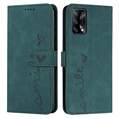 Funda de Cuero Cartera con Soporte Carcasa Y03X para Oppo F19s Verde