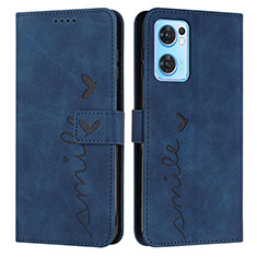 Funda de Cuero Cartera con Soporte Carcasa Y03X para Oppo Find X5 Lite 5G Azul