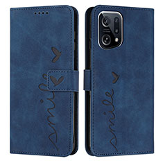 Funda de Cuero Cartera con Soporte Carcasa Y03X para Oppo Find X5 Pro 5G Azul