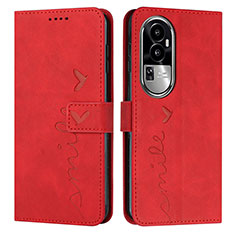 Funda de Cuero Cartera con Soporte Carcasa Y03X para Oppo Reno10 Pro+ Plus 5G Rojo