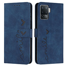 Funda de Cuero Cartera con Soporte Carcasa Y03X para Oppo Reno5 Lite Azul