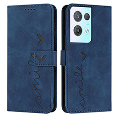 Funda de Cuero Cartera con Soporte Carcasa Y03X para Oppo Reno8 Pro 5G Azul