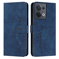 Funda de Cuero Cartera con Soporte Carcasa Y03X para Oppo Reno9 5G Azul