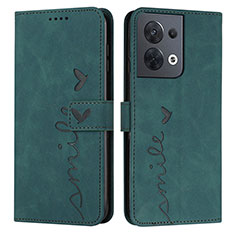 Funda de Cuero Cartera con Soporte Carcasa Y03X para Oppo Reno9 5G Verde