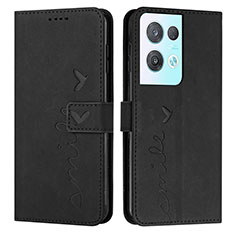 Funda de Cuero Cartera con Soporte Carcasa Y03X para Oppo Reno9 Pro+ Plus 5G Negro