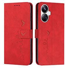 Funda de Cuero Cartera con Soporte Carcasa Y03X para Realme 10 Pro+ Plus 5G Rojo