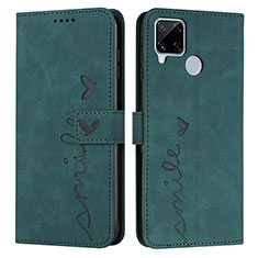 Funda de Cuero Cartera con Soporte Carcasa Y03X para Realme 7i RMX2193 Verde