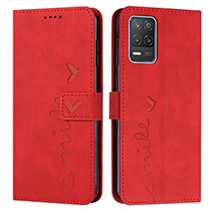 Funda de Cuero Cartera con Soporte Carcasa Y03X para Realme 8 5G Rojo