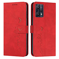 Funda de Cuero Cartera con Soporte Carcasa Y03X para Realme 9 5G Rojo