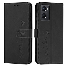 Funda de Cuero Cartera con Soporte Carcasa Y03X para Realme 9i 4G Negro