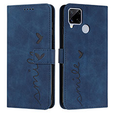 Funda de Cuero Cartera con Soporte Carcasa Y03X para Realme C12 Azul