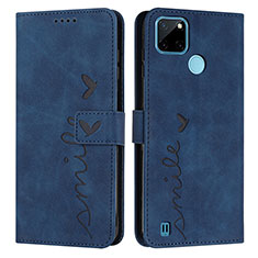 Funda de Cuero Cartera con Soporte Carcasa Y03X para Realme C21Y Azul