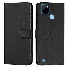 Funda de Cuero Cartera con Soporte Carcasa Y03X para Realme C25Y India Negro