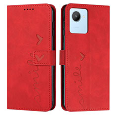 Funda de Cuero Cartera con Soporte Carcasa Y03X para Realme C30s Rojo