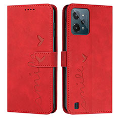 Funda de Cuero Cartera con Soporte Carcasa Y03X para Realme C31 Rojo