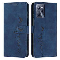 Funda de Cuero Cartera con Soporte Carcasa Y03X para Realme C35 Azul