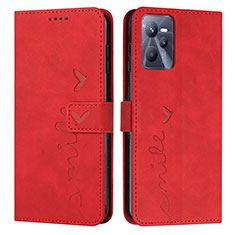 Funda de Cuero Cartera con Soporte Carcasa Y03X para Realme C35 Rojo