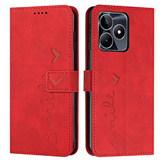 Funda de Cuero Cartera con Soporte Carcasa Y03X para Realme C51 Rojo