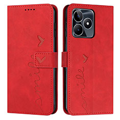 Funda de Cuero Cartera con Soporte Carcasa Y03X para Realme C53 India Rojo