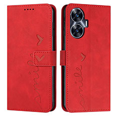 Funda de Cuero Cartera con Soporte Carcasa Y03X para Realme C55 Rojo