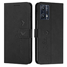 Funda de Cuero Cartera con Soporte Carcasa Y03X para Realme V25 5G Negro