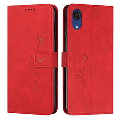 Funda de Cuero Cartera con Soporte Carcasa Y03X para Samsung Galaxy A03 Core Rojo
