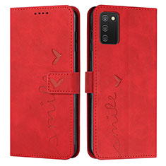 Funda de Cuero Cartera con Soporte Carcasa Y03X para Samsung Galaxy A03s Rojo