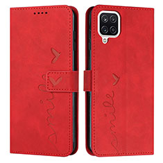 Funda de Cuero Cartera con Soporte Carcasa Y03X para Samsung Galaxy A12 Nacho Rojo