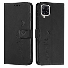 Funda de Cuero Cartera con Soporte Carcasa Y03X para Samsung Galaxy A12 Negro