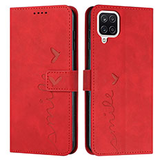 Funda de Cuero Cartera con Soporte Carcasa Y03X para Samsung Galaxy A12 Rojo